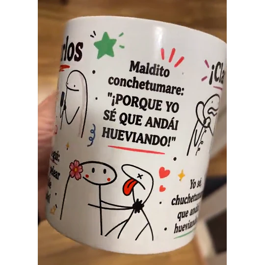Diseños Plantilla Tazas Carlos cuando llegui vamo a pelear Sublimacion Png