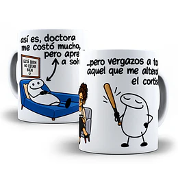 Diseños Plantilla Tazas Así es doctora me costó mucho pero aprendí a soltar pero vergazos a todo aquel que me alteraba el cortisol  Flork meme Deformito Sublimacion Png
