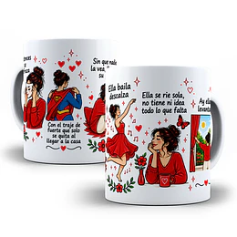 Diseños Plantilla Taza Entonces se disfraza con el traje de fuerte que solo se quita al llegar a la casa Sublimacion Png