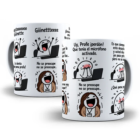 Diseños Plantilla Tazas Exactooo Giinette lo siento qué pena profe Flork meme Deformito Sublimacion Png