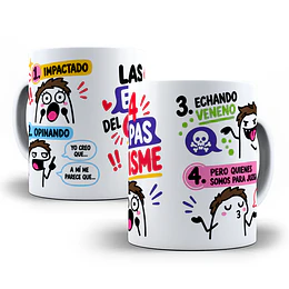 Diseños Plantilla Tazas Impactado opinando las 4 etapas del chisme Flork meme Deformito Chile Sublimacion Png