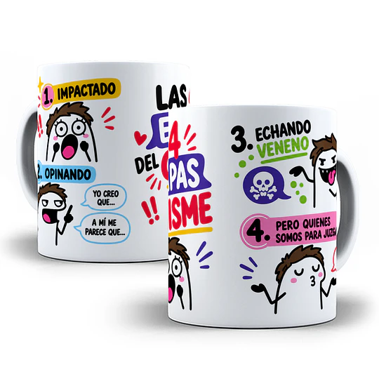 Diseños Plantilla Tazas Impactado opinando las 4 etapas del chisme Flork meme Deformito Chile Sublimacion Png