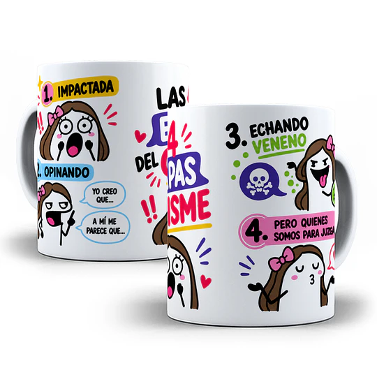 Diseños Plantilla Tazas Impactado opinando las 4 etapas del chisme Flork meme Deformito Chile Sublimacion Png