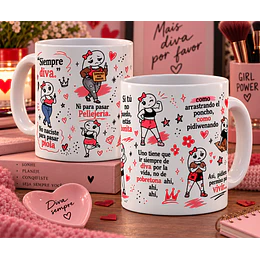 Diseños Plantilla Taza Flork Meme Deformitos Siempre diva. No naciste para pasar piola  Png