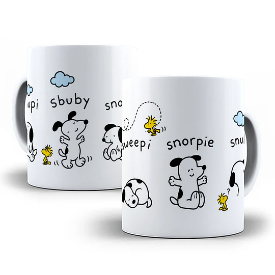 Diseños Plantilla Tazas Snoopy supi sbuby snobi sweepi snorpie snubi Flork meme Deformito Chile Sublimacion Png