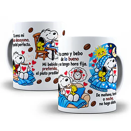 Diseños Plantilla Tazas Snoopy Tú eres mi dulce desayuno mi pastel perfecto Chile Sublimacion Png