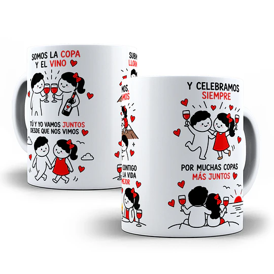 Diseños Plantilla Tazas Flork Meme Deformitos Somos la copa y el vino tu y yo vamos juntos desde que nos vimos Chile Sublimacion Png