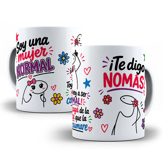 Diseños Plantilla Tazas Flork Meme Deformitos Soy una mujer normal Chile Sublimacion Png 