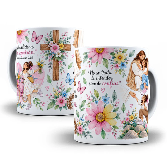 4 Diseños Plantilla Tazas Sus bendiciones te seguirán deuteronomio 28  Chile Sublimacion Png 