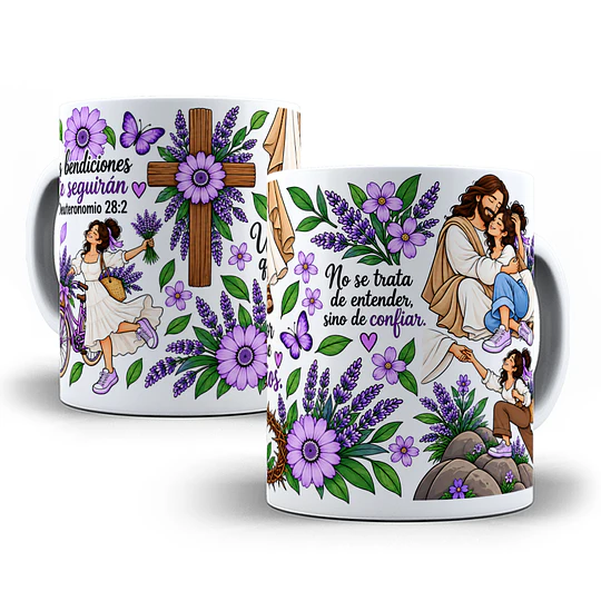 4 Diseños Plantilla Tazas Sus bendiciones te seguirán deuteronomio 28  Chile Sublimacion Png 