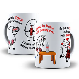 Diseños Plantilla Tazas Tomando coca mi riñón se relaja y entre más bebe menos quiero agua  Flork Meme Deformitos Chile Sublimacion Png