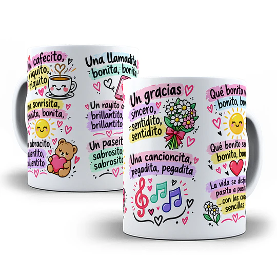 Diseños Plantilla Tazas un cafecito riquito , una sonrisita bonita, una llamadita - Chile Sublimacion Png 