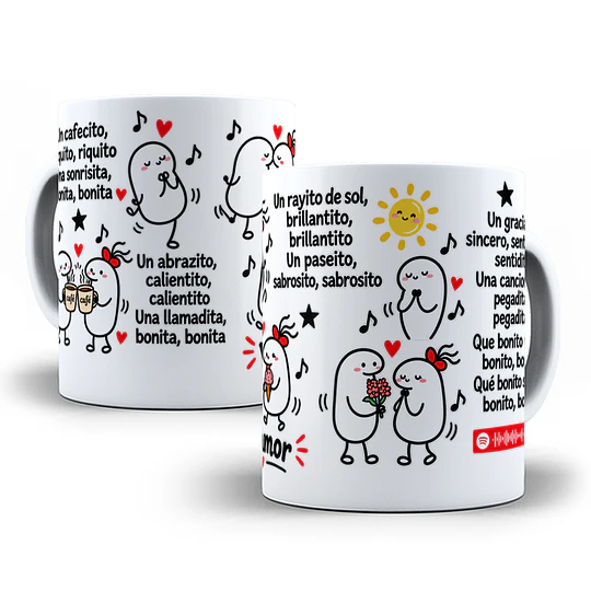 Diseños Plantilla Tazas un cafecito riquito , una sonrisita bonita, una llamadita Flork Meme Deformito - Chile Sublimacion Png 