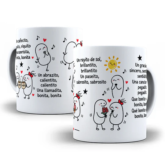 Diseños Plantilla Tazas un cafecito riquito , una sonrisita bonita, una llamadita Flork Meme Deformito - Chile Sublimacion Png 