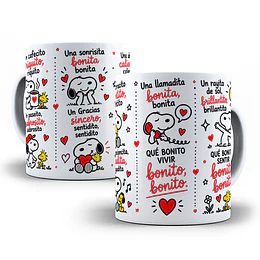 Diseños Plantilla Tazas un cafecito riquito una sonrisita bonita una llamadita Snoopy  - Chile Sublimacion Png