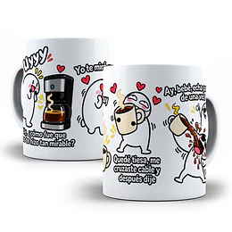 Diseños Plantilla Tazas Uy cómo fue que dios te hizo tan mirable yo te miré y uy quedé tiesa me cruzaste cable Flork Meme Deformito Chile Sublimacion Png 