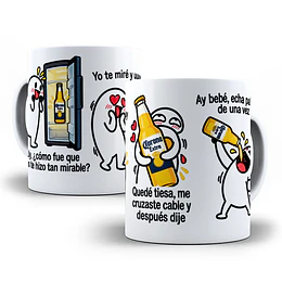 Diseños Plantilla Tazas Uy cómo fue que dios te hizo tan mirable yo te miré y uy quedé tiesa me cruzaste cable Corona Flork Meme Deformito Chile Sublimacion Png