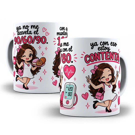 Diseños Plantilla Tazas Ya no me desvela el 90 60 90 - Mujer Chile Sublimacion Png