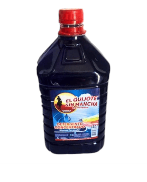 Detergente quijote verde, rosado y azul de 5 litros.