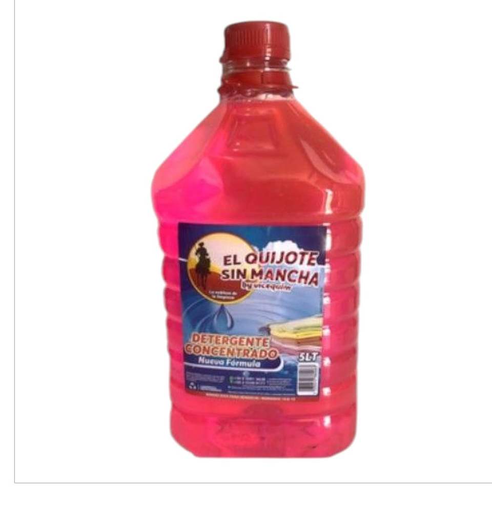 Detergente quijote verde, rosado y azul de 5 litros. 2