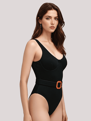 Traje de Baño completo Negro COLOBO Body O Bañador con Copas 