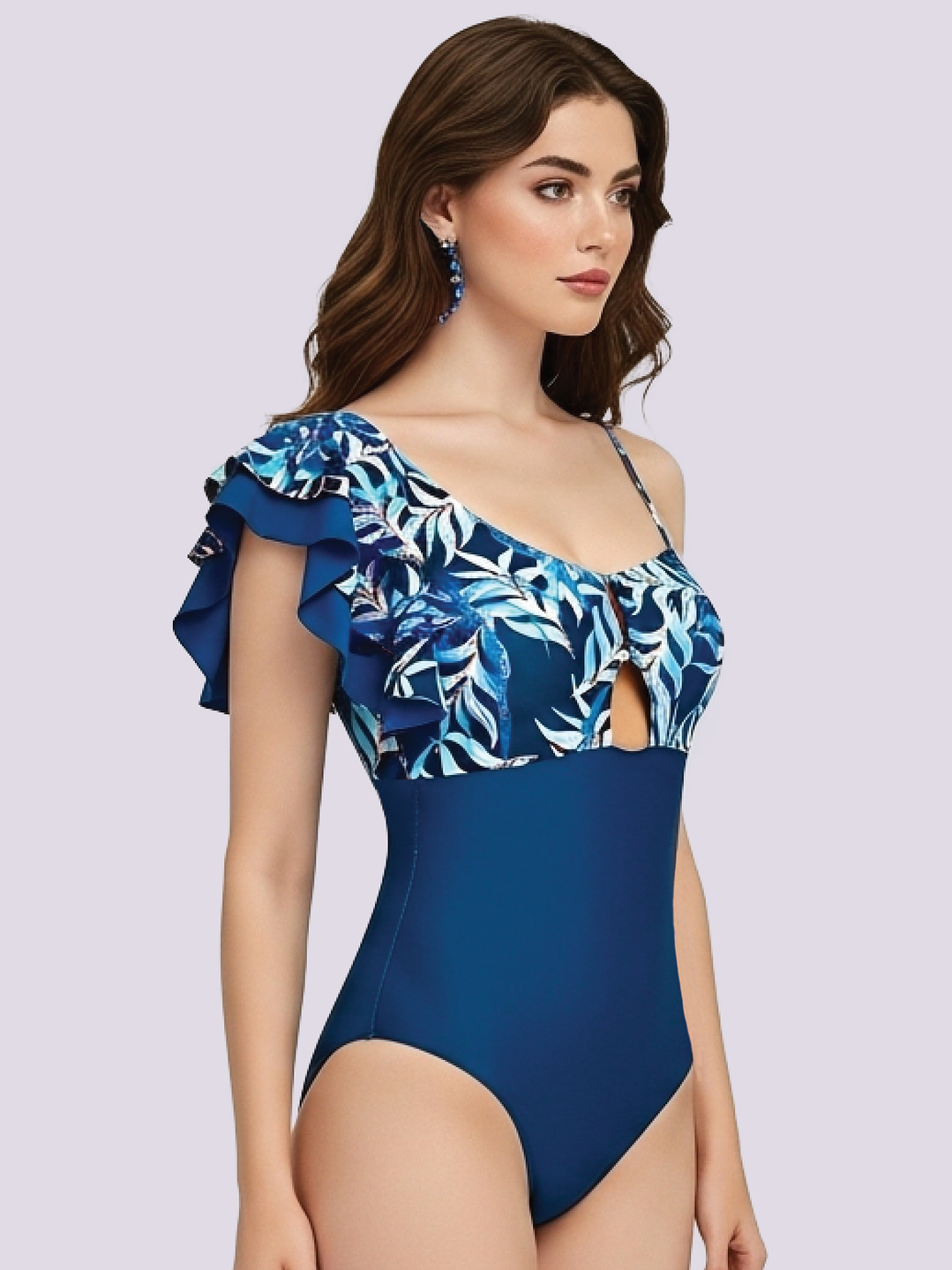 Traje de Baño Entero Asimétrico COLOBO Metal U Azul 2