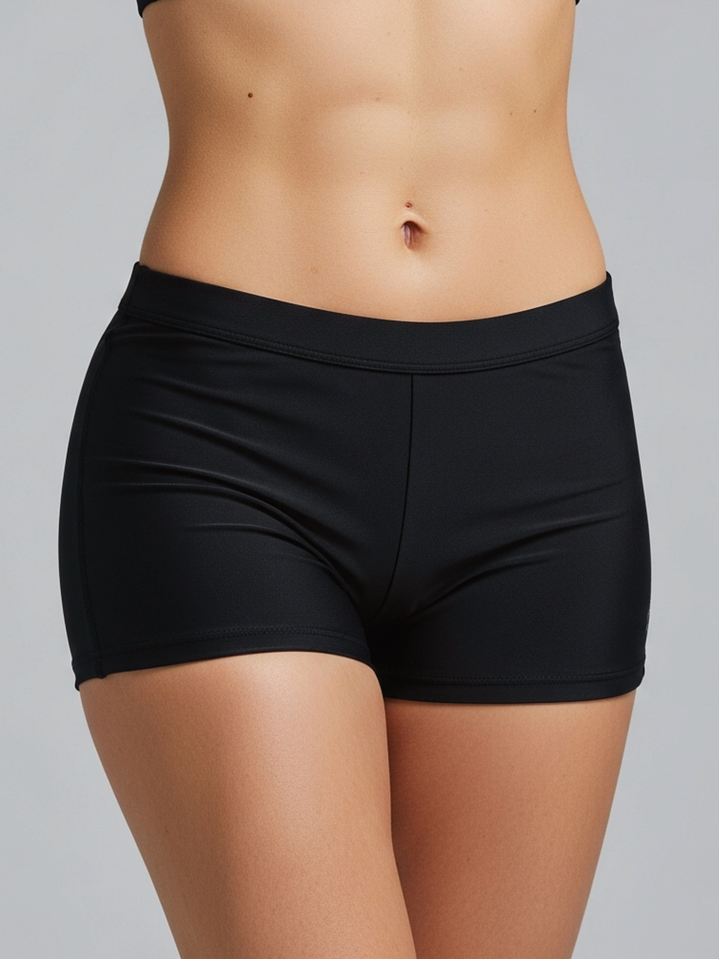 Short de baño negro de mujer Bottom tipo boy short para nadar y hacer ejercicio 2