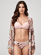 Traje de baño Bikini con salida de playa capa kimono tunica Rosa - Miniatura 1