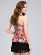 Tankini Floral de mujer Coral con falda de Flequillos  - Miniatura 2