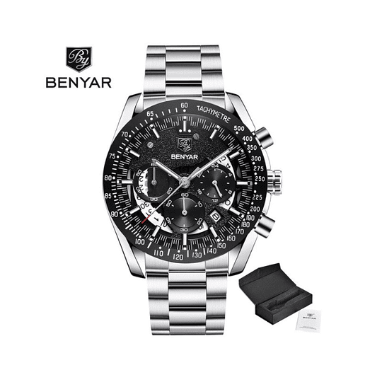 Reloj de Hombre Marca Benyar . BY-5120M SILVER WHITE