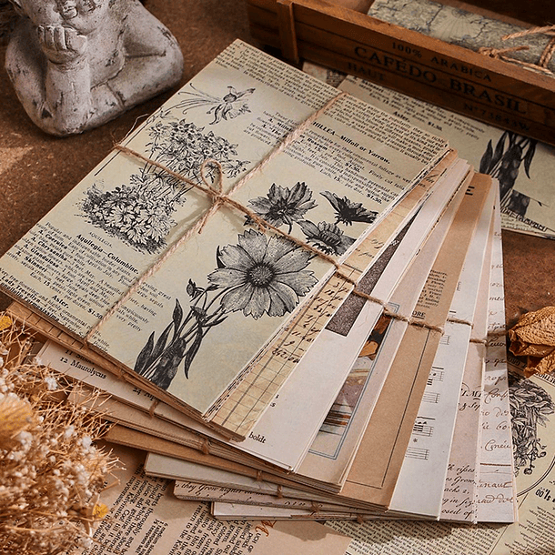 Papel decorativo vintage scrapbooking ❀ 