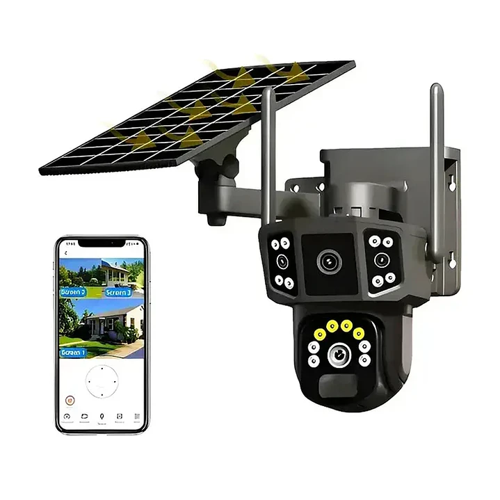 Cámara de Seguridad Solar Wifi V380 Pro Exterior 4K Doble Lente PTZ360 1