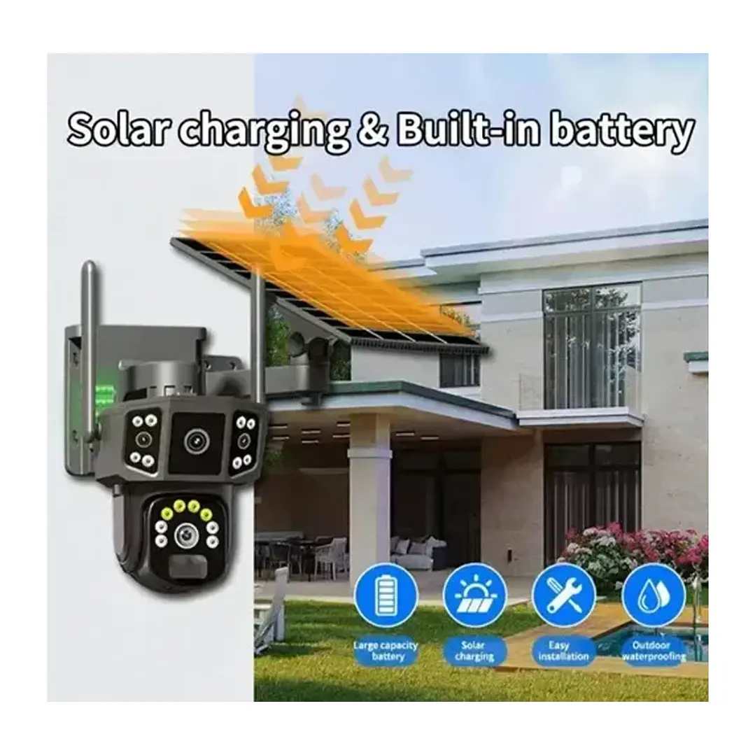 Cámara de Seguridad Solar Wifi V380 Pro Exterior 4K Doble Lente PTZ360 3