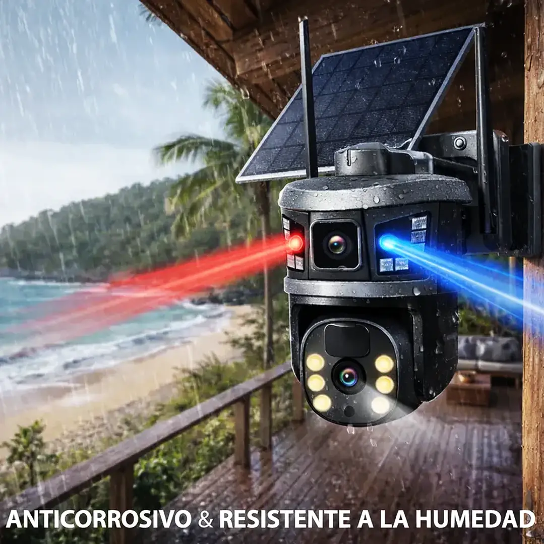 Cámara de Seguridad Solar 4G PTZ Exterior 5MP Doble Lente Yokoo 4
