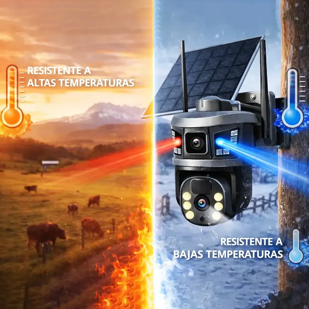 Cámara de Seguridad Solar 4G PTZ Exterior 5MP Doble Lente Yokoo 6