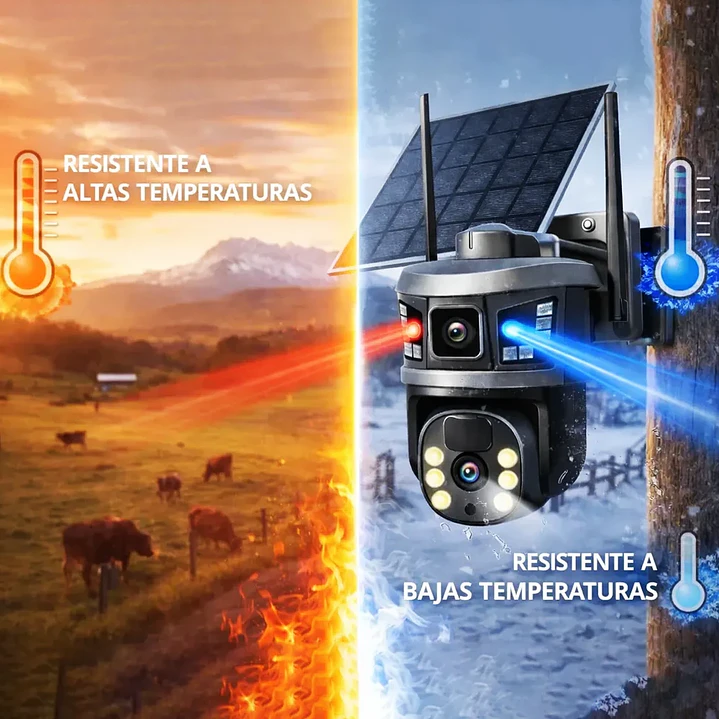 Cámara de Seguridad Solar 4G PTZ Exterior 5MP Doble Lente Yokoo 6