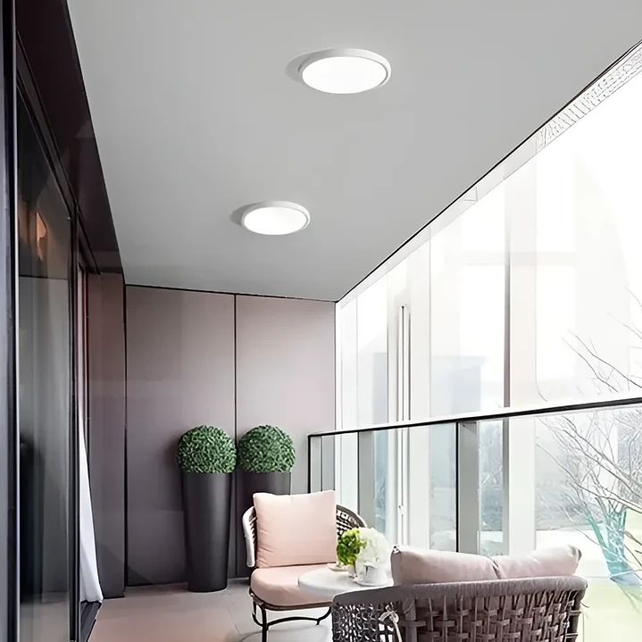 Plafón LED Sobrepuesto Redondo 18W Luz Fría Estructura Blanca 6