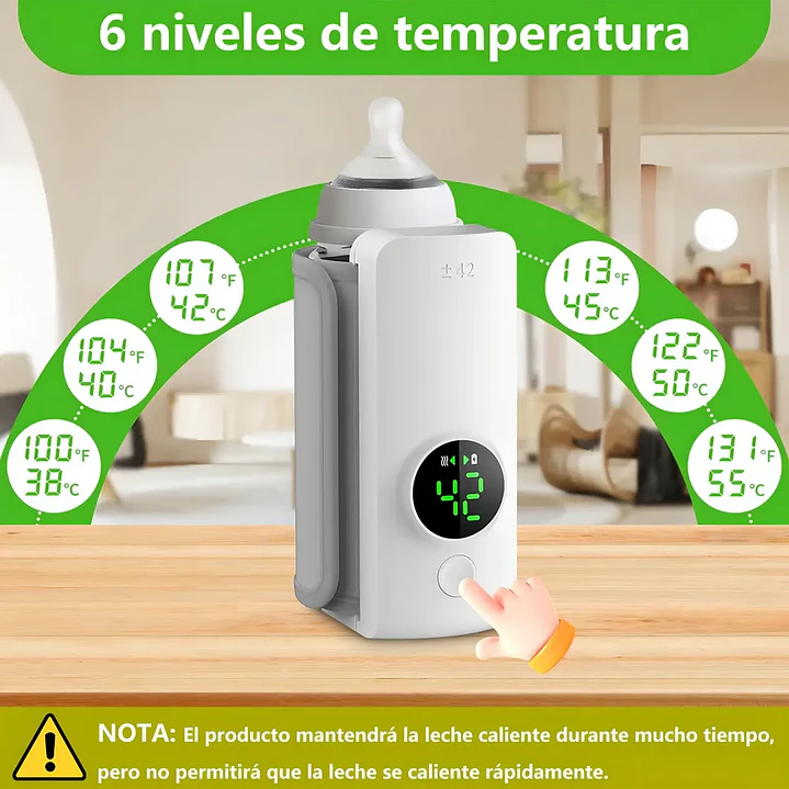 Calentador de Mamaderas Jerzou Portátil Inalámbrico Batería de 5000mAh 6