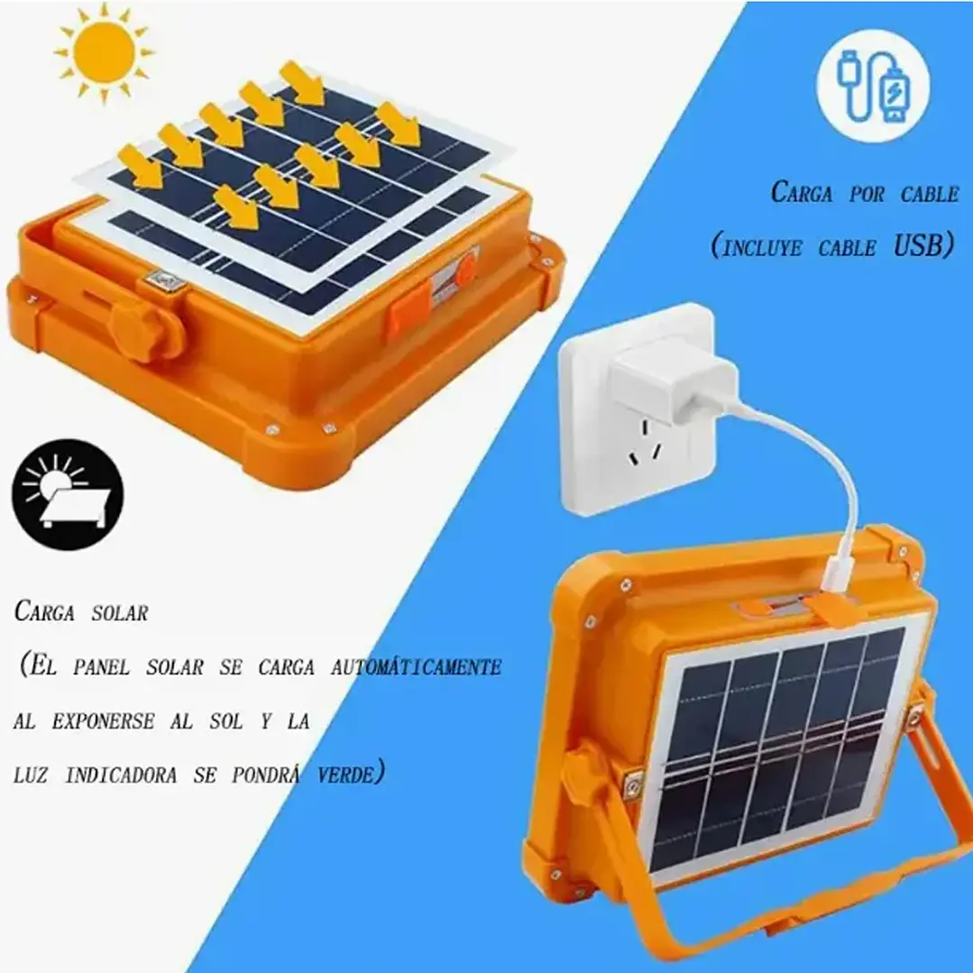 Foco LED Solar de Emergencia con 336 LEDs y Función Power Bank 3