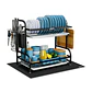 Secador de Platos Simpel 2 Niveles Negro con Tapete Secador - Miniatura 1