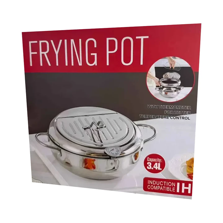 Olla Freidora Japonesa 3.4L Acero Inoxidable con Termómetro 3