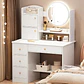 Tocador de Madera Yokoo con Espejo LED y 2 Cajones 80x40x130cm - Miniatura 7