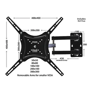 Soporte TV Articulado Home Design HDL-117B-2 para 14 a 55 Pulgadas