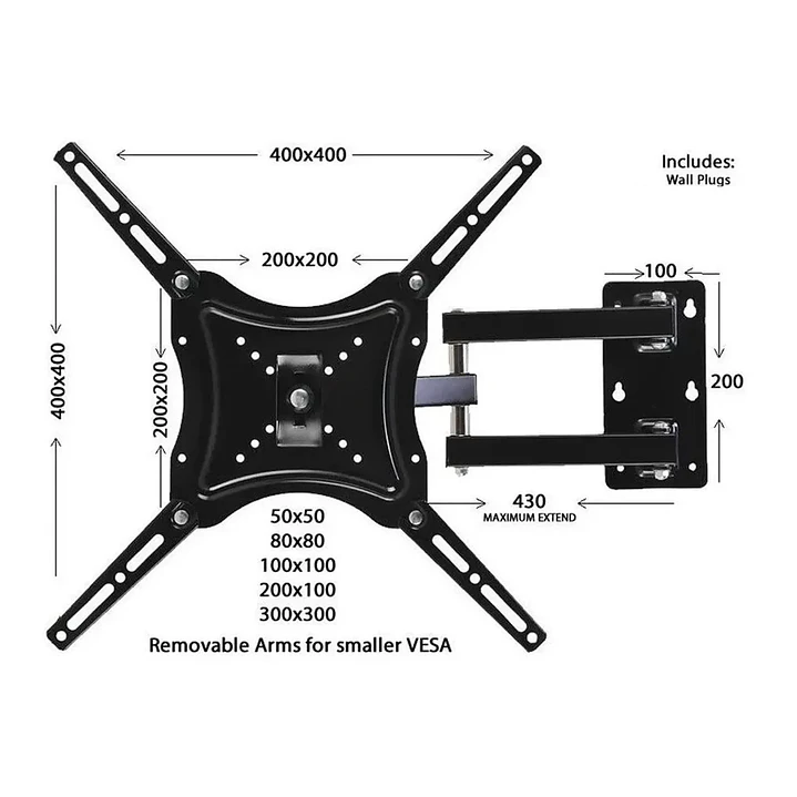 Soporte TV Articulado Home Design HDL-117B-2 para 14 a 55 Pulgadas 2