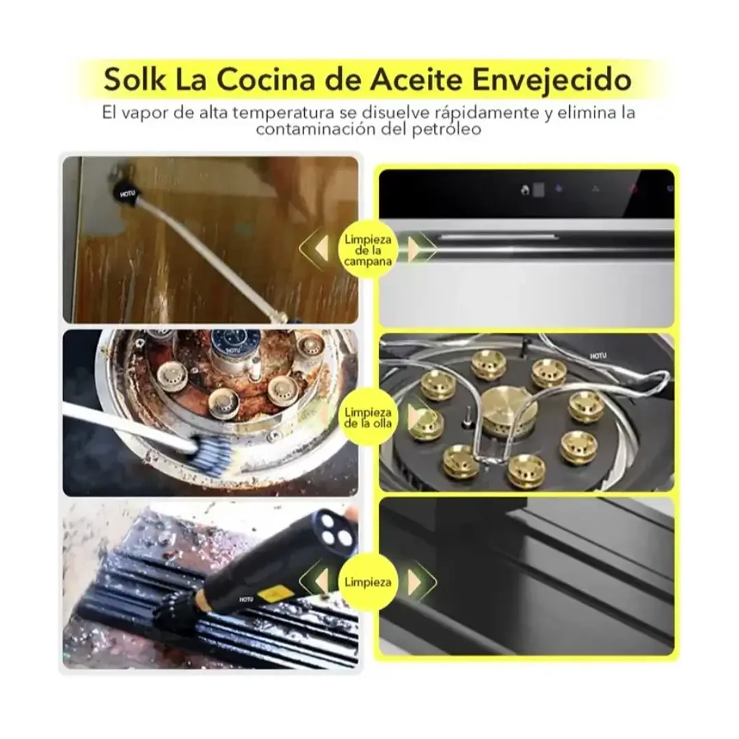 Limpiador a Vapor Portátil 2500W de Alta Presión con 6 Velocidades 9