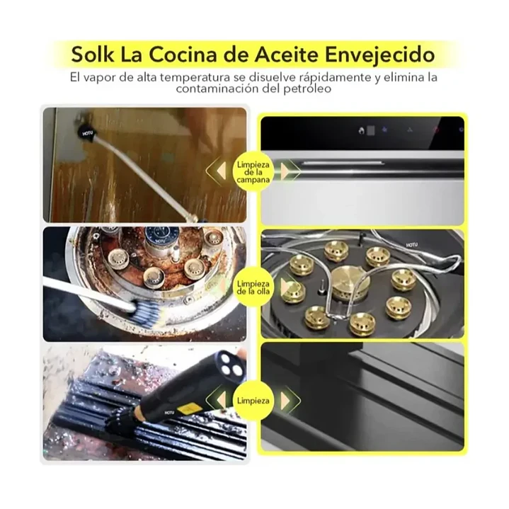 Limpiador a Vapor Portátil 2500W de Alta Presión con 6 Velocidades 9