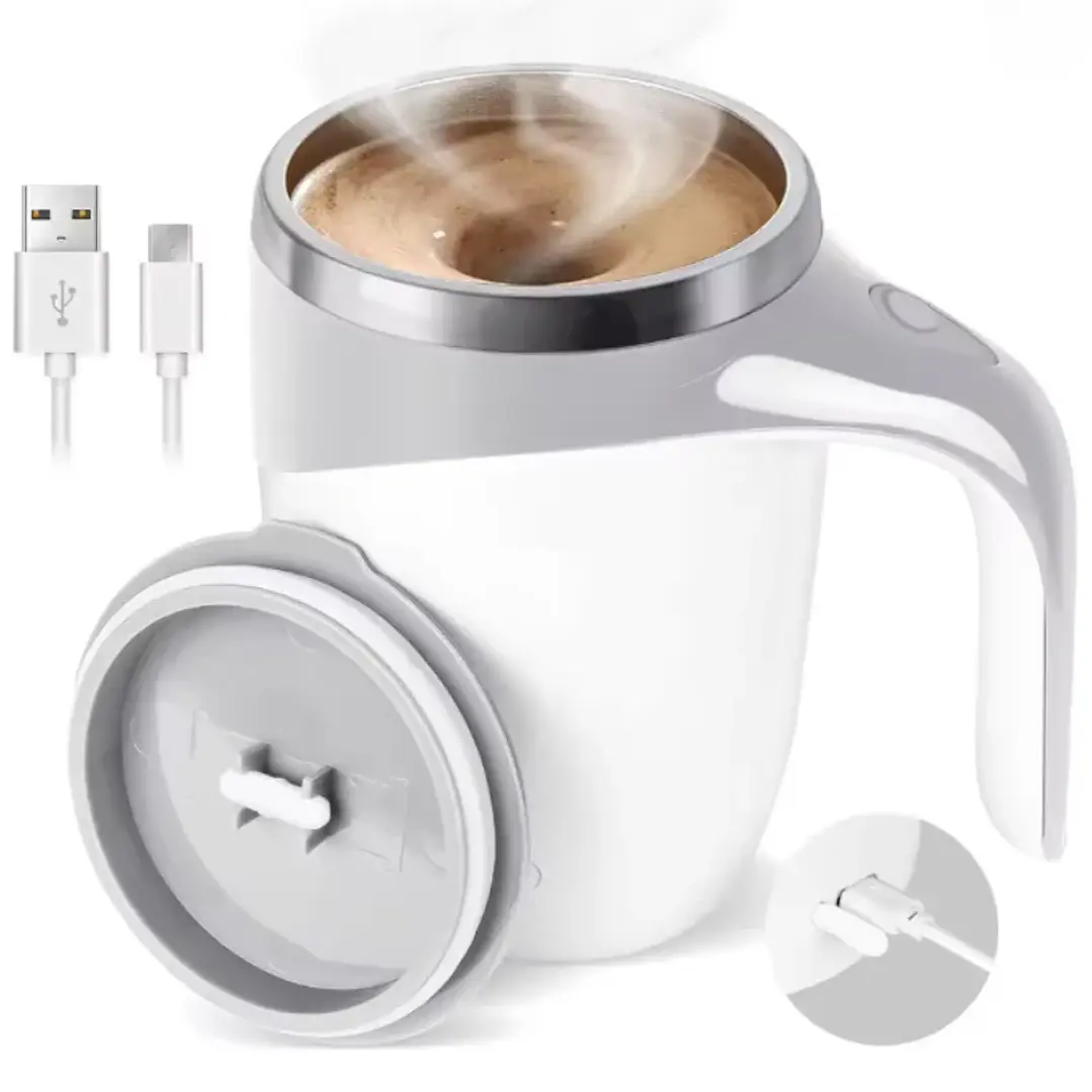 Taza Mezcladora Térmica de Acero Inoxidable con Carga USB 6