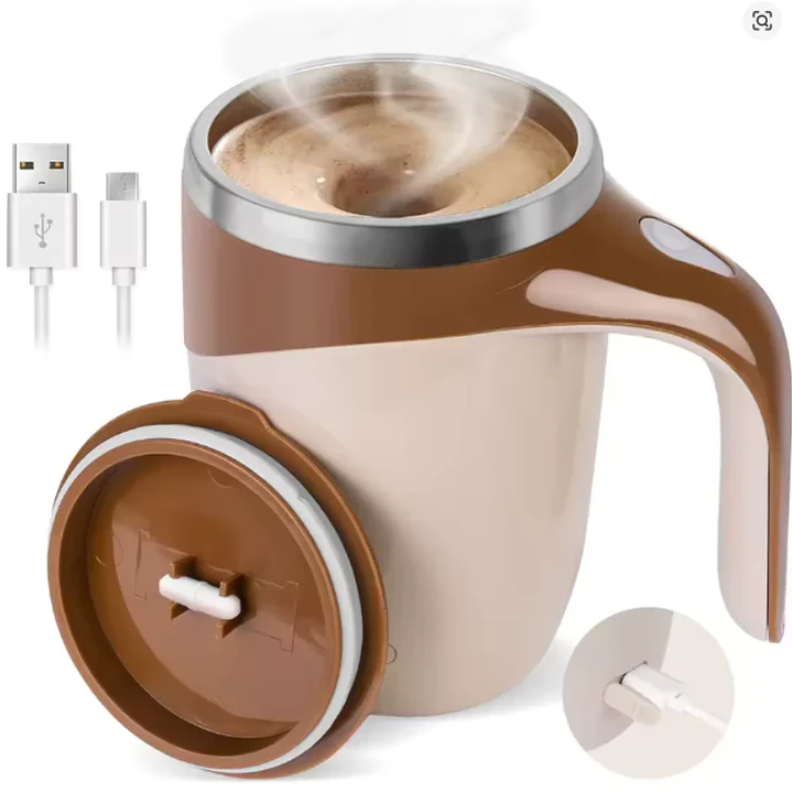 Taza Mezcladora Térmica de Acero Inoxidable con Carga USB 1