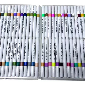 Set Lápices Acrílicos 48 Colores Marcadores Profesionales Multisuperficie