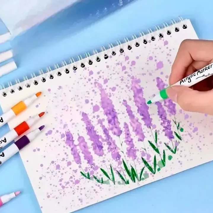 Lápices Acrílicos 80 Colores Marcadores Punta Pincel Multisuperficie 3